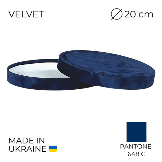 Lid for Velvet Round Flower Box 8" x 7" | 20 × 18 cm Blue (1 pc)