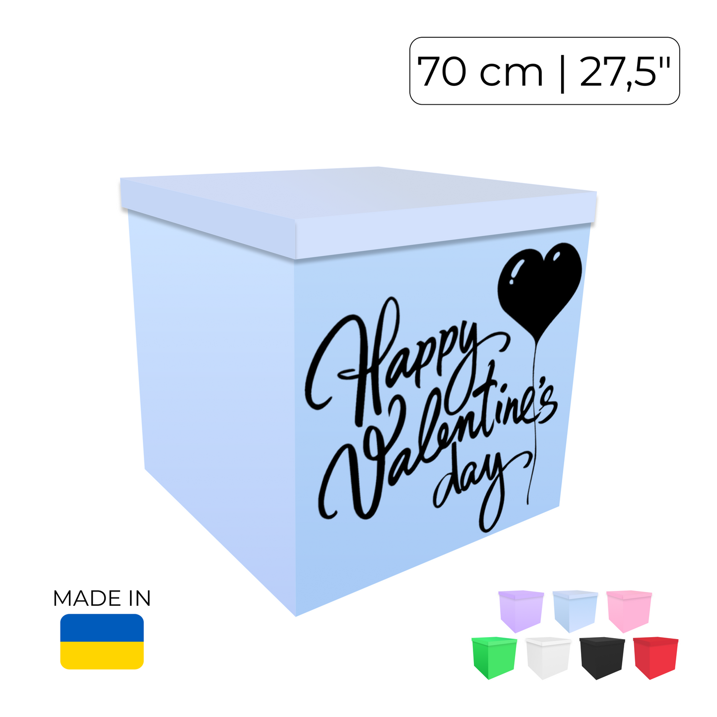 Printed Balloon Box "Happy Valentine's Day"