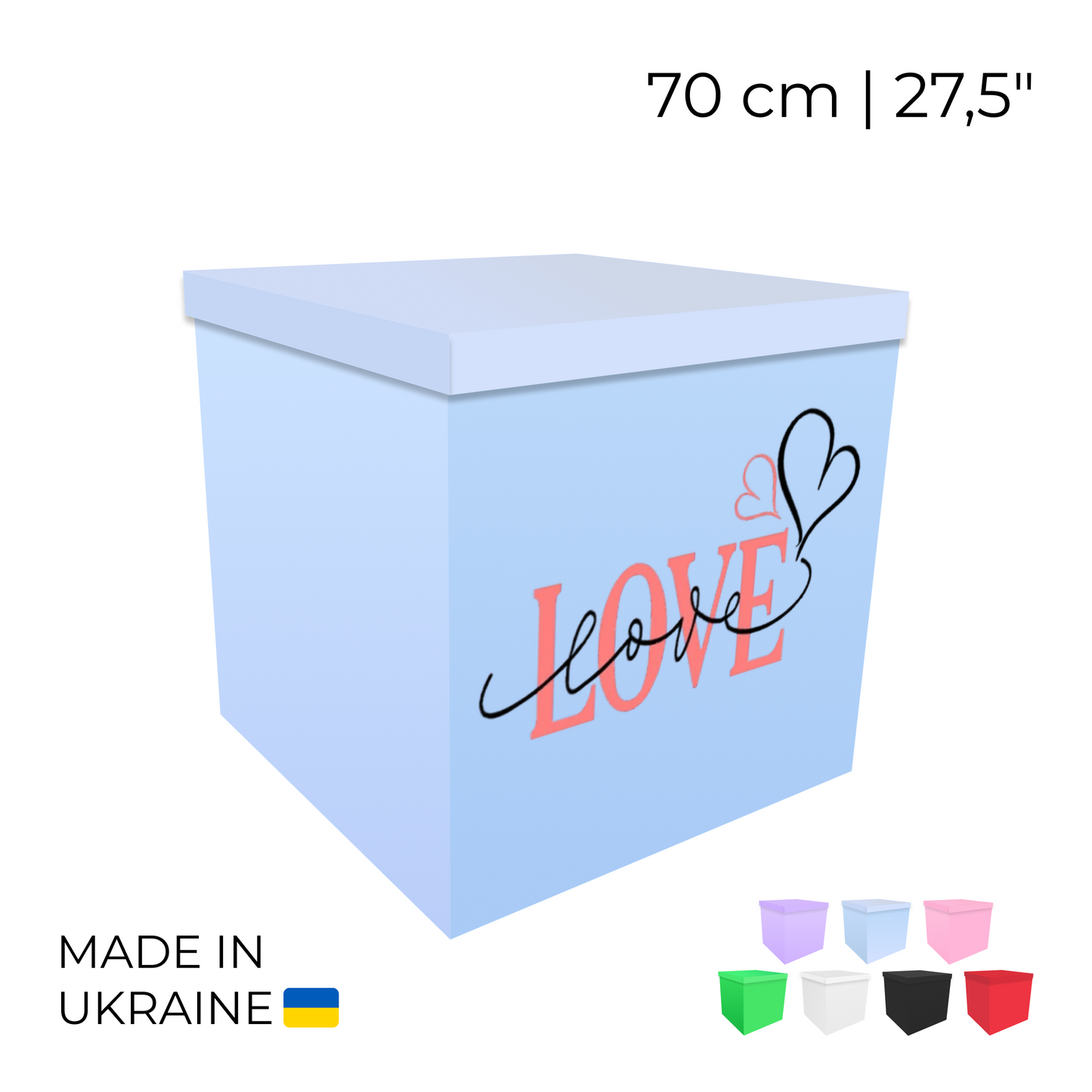 Printed Balloon Box 70 cm | 28" - "Love"