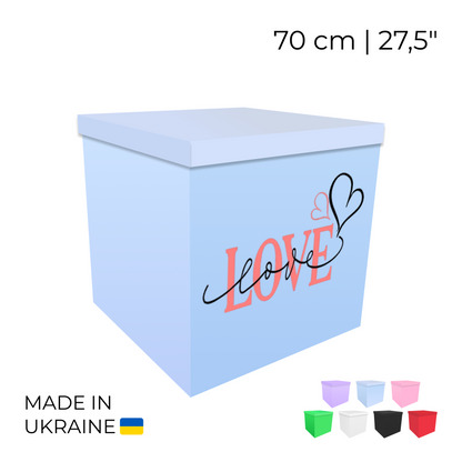 Printed Balloon Box 70 cm | 28" - "Love"