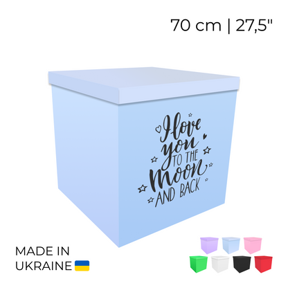 Printed Balloon Box 70 cm | 28" - "To the Moon and Back"