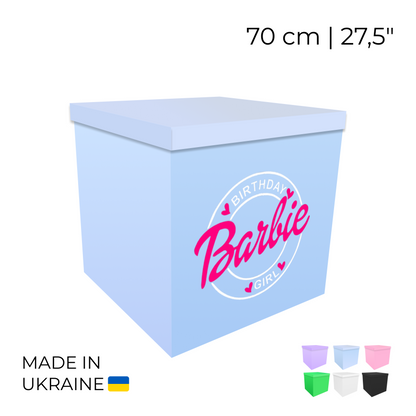 Printed Balloon Box 70 cm | 28" - "Barbie"