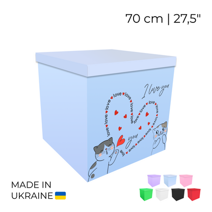 Printed Balloon Box 70 cm | 28" - "I Love You"