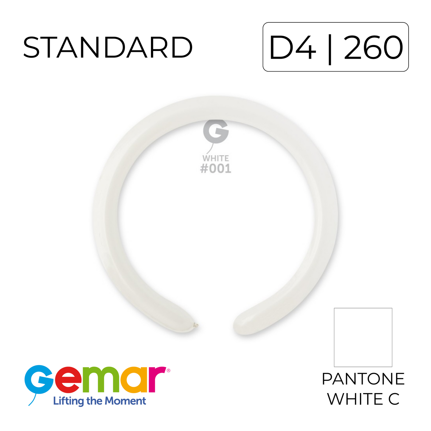 Gemar 260 | Standard 001 White (100 pcs)