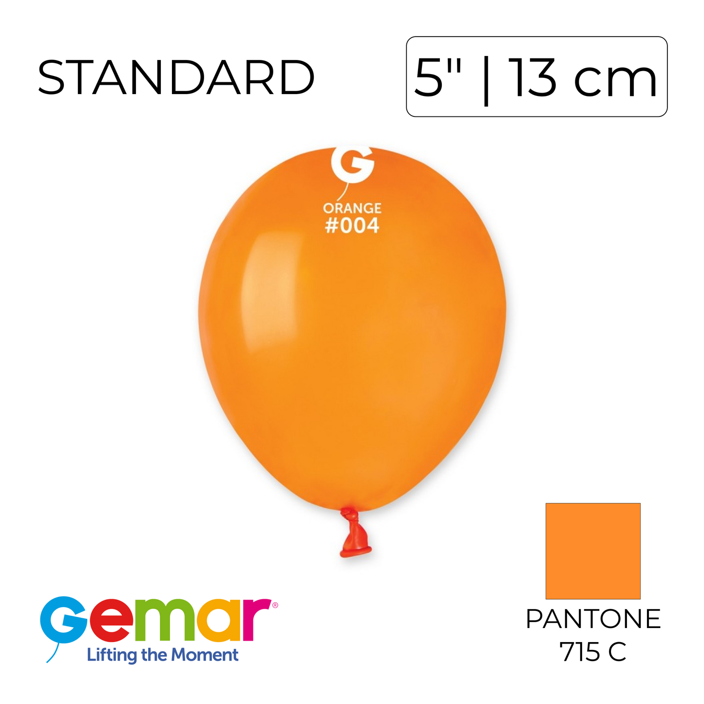Gemar 5" | Standard 004 Orange (100 pcs)