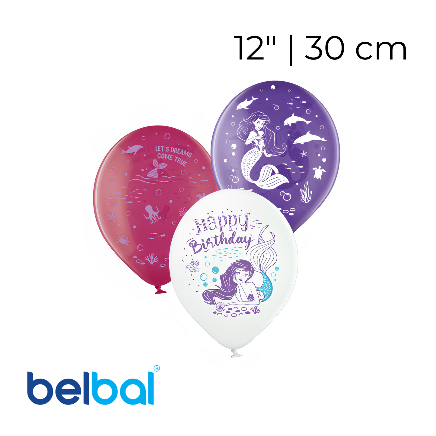 Print 148 Belbal 12” | “Mermaids Happy Birthday” - Assorted (1 pc)