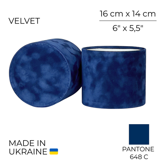 Velvet Round Flower Box 6" x 5,5" | 16 × 14 cm Blue (1 pc)