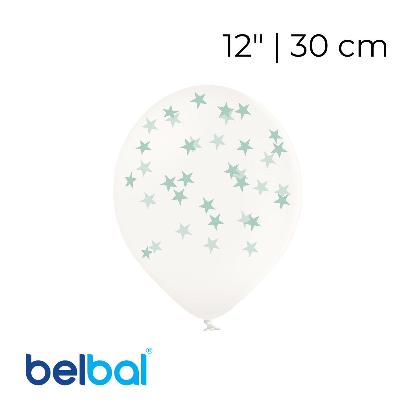 Print 101 Belbal 12” | “Mint Stars on Transparent” (1 pc)