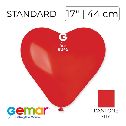 Gemar 17" Heart | Standard 045 Red (50 pcs)