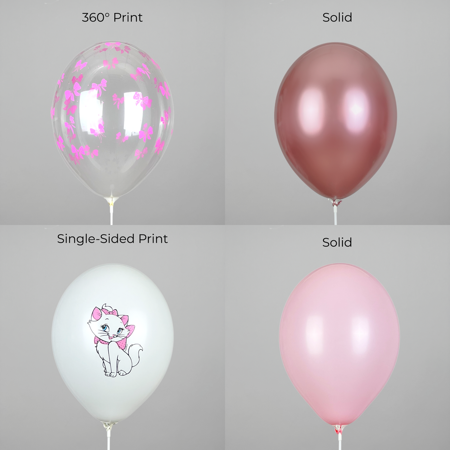 Belbal 12” | “Kitty with a Bow” – 15 Balloon Bouquet (10 pcs)