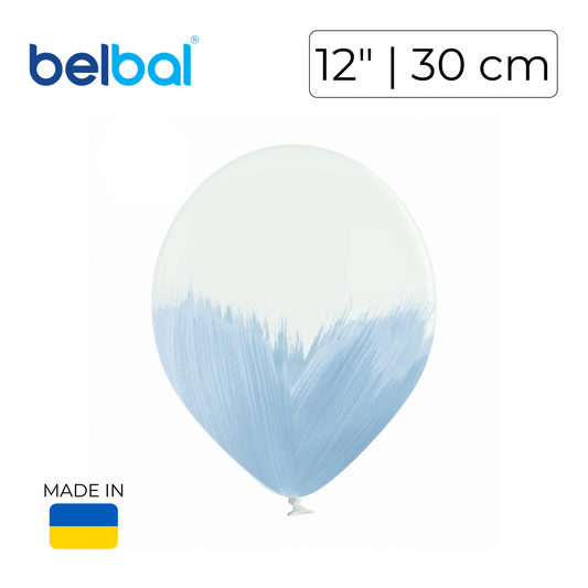 Belbal 12" | Brush Blue on Transparent (25 pcs)