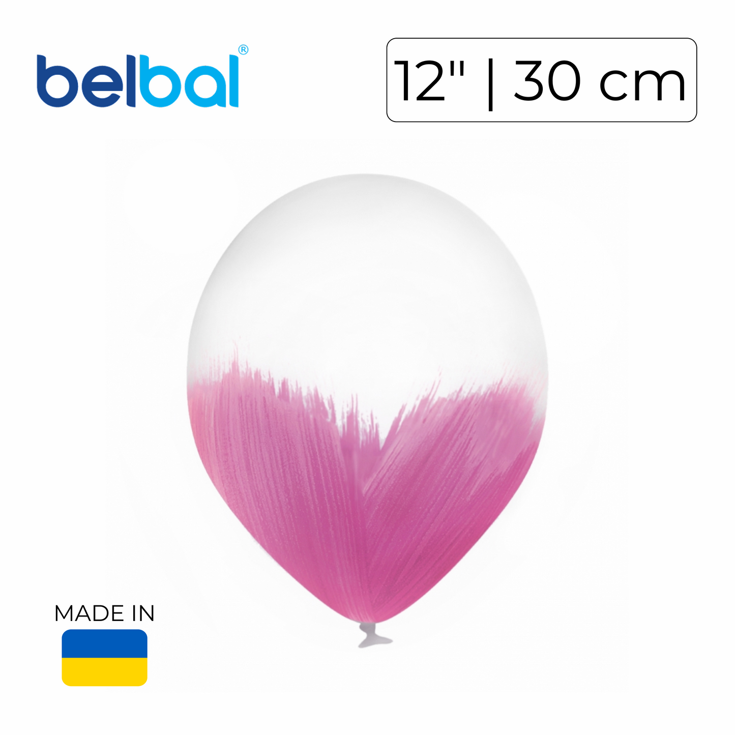 Belbal 12" | Brush Raspberry on Transparent (25 pcs)