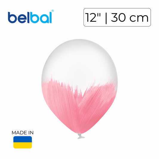 Belbal 12" | Brush Pink on Transparent (25 pcs)