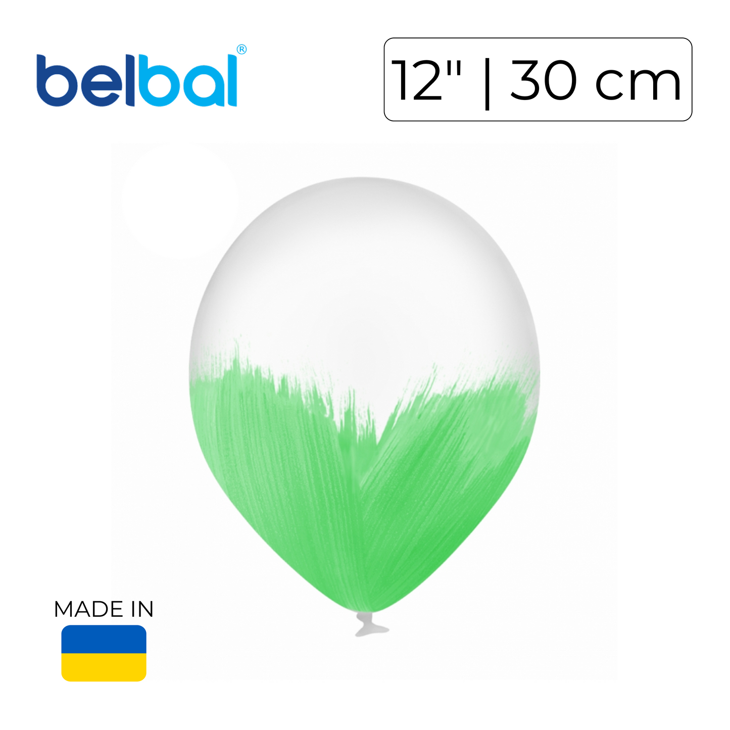 Belbal 12" | Brush Light Green on Transparent (25 pcs)