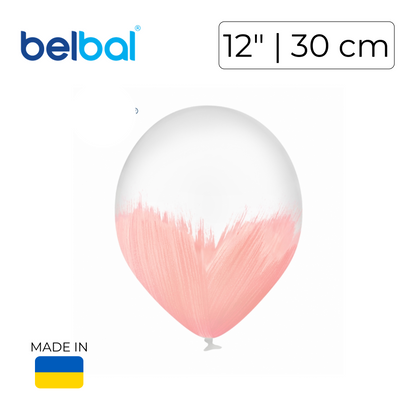 Belbal 12" | Brush Macaron Pink on Transparent (25 pcs)