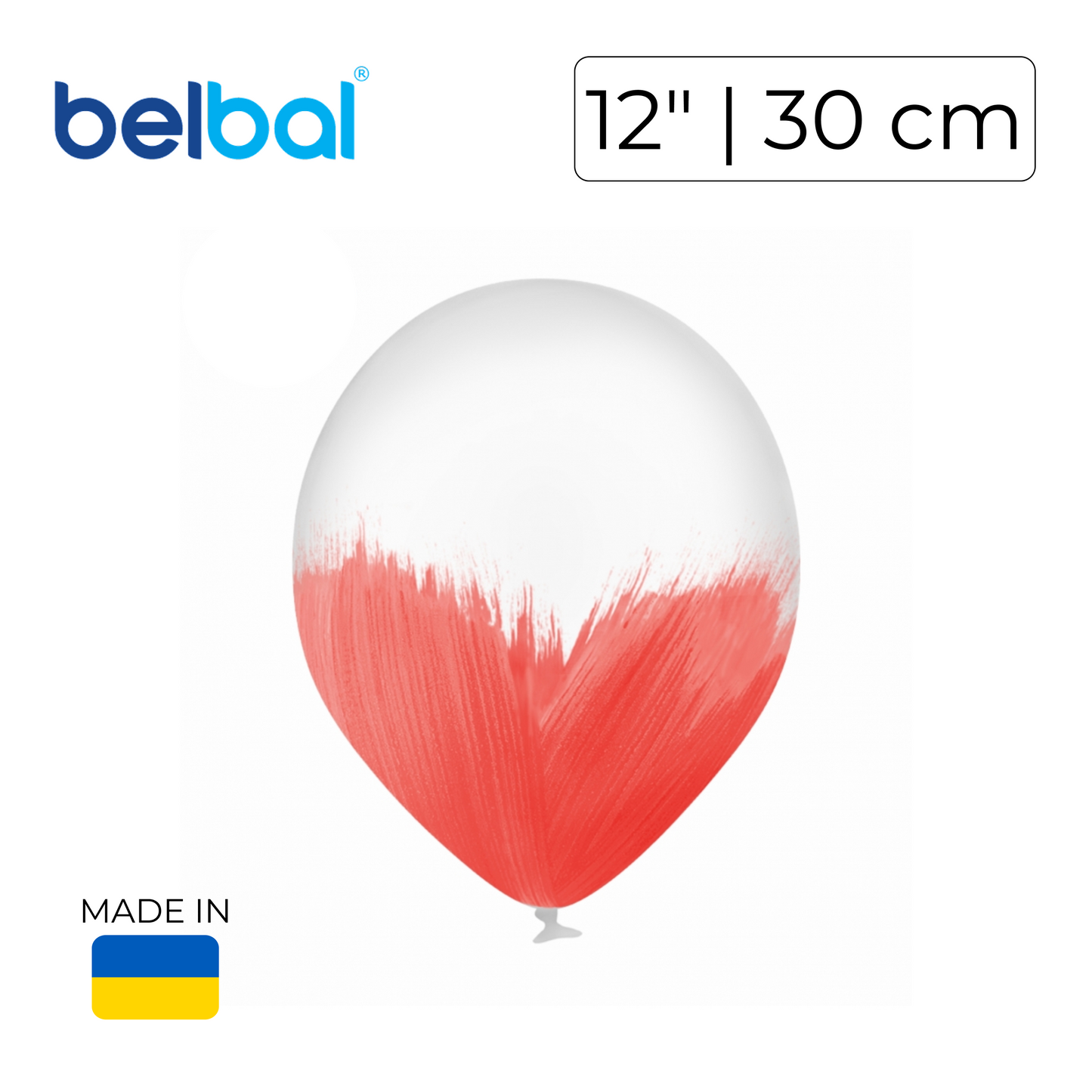 Belbal 12" | Brush Red on Transparent (25 pcs)