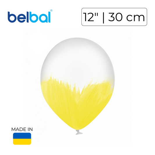 Belbal 12" | Brush Yellow on Transparent (25 pcs)