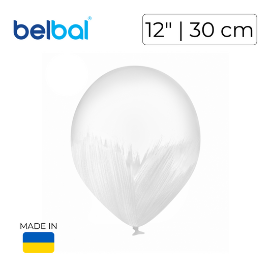 Belbal 12" | Brush White on Transparent (25 pcs)