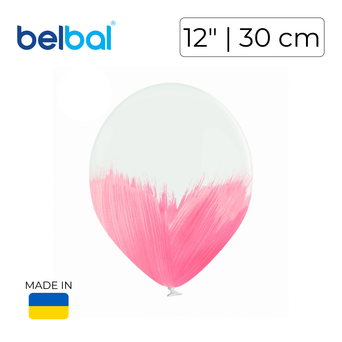 Belbal 12" | Brush Pink on White (25 pcs)