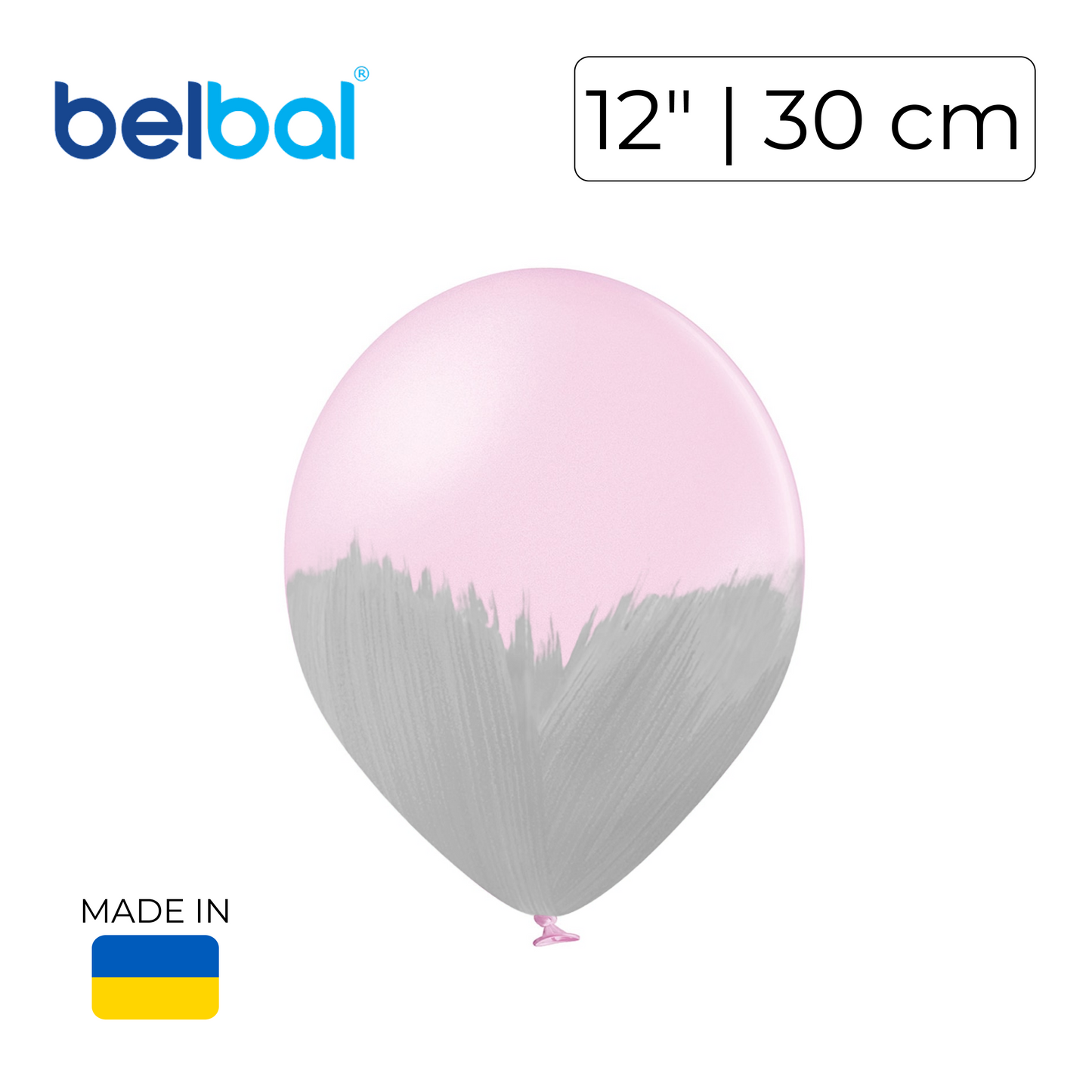 Belbal 12" | Brush Gray on Pink (25 pcs)