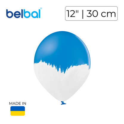 Belbal 12" | Brush White on Blue (25 pcs)