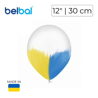 Belbal 12" | Brush Blue and Yellow on Transparent (25 pcs)