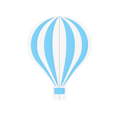 Wooden Hot Air Balloon - Painted (1 pc)