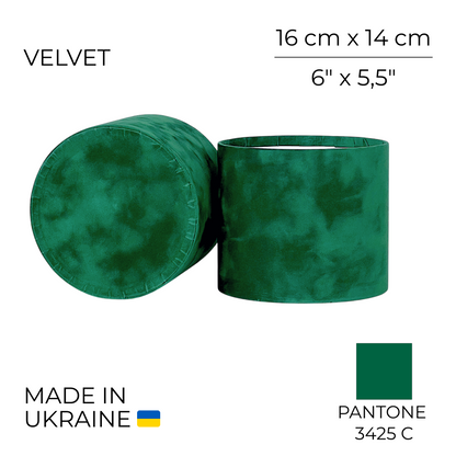 Velvet Round Flower Box 6" x 5,5" | 16 × 14 cm Emerald (1 pc)