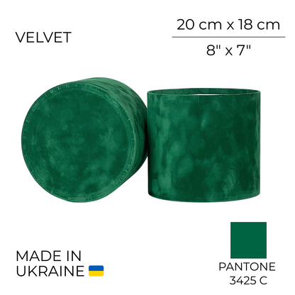 Velvet Round Flower Box 8" x 7" | 20 × 18 cm Emerald (1 pc)