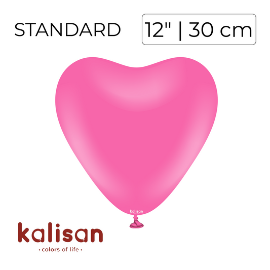 Kalisan 12" Heart | Standard Fuchsia (25 pcs)