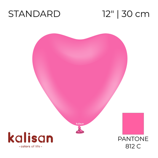 Kalisan 12" Heart | Standard Fuchsia (25 pcs)