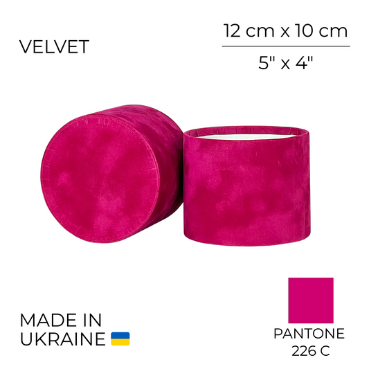 Velvet Round Flower Box 5" x 4" | 12 × 10 cm Fuchsia (1 pc)