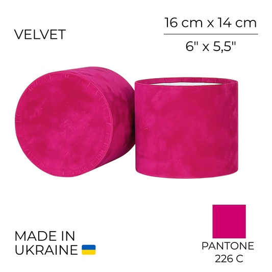 Velvet Round Flower Box 6" x 5,5" | 16 × 14 cm Fuchsia (1 pc)