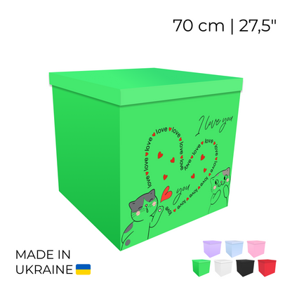 Printed Balloon Box 70 cm | 28" - "I Love You"