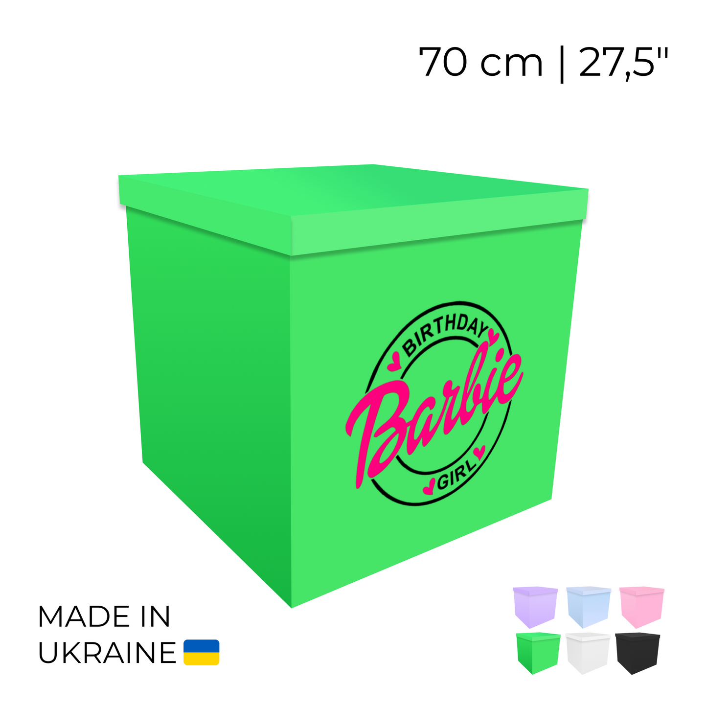 Printed Balloon Box 70 cm | 28" - "Barbie"