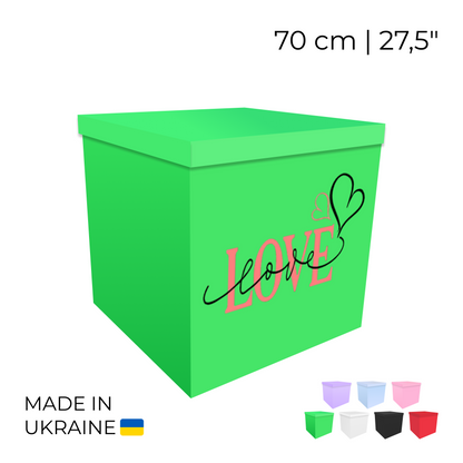 Printed Balloon Box 70 cm | 28" - "Love"