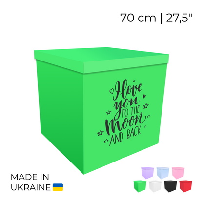 Printed Balloon Box 70 cm | 28" - "To the Moon and Back"