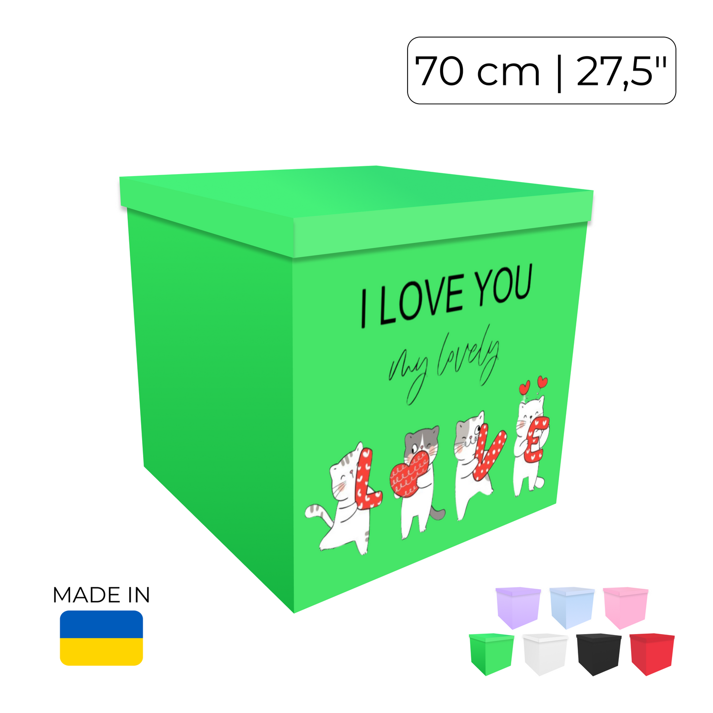 Printed Balloon Box "I Love You, My Lovely"