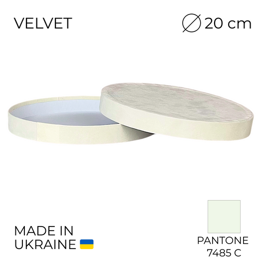 Lid for Velvet Round Flower Box 8" x 7" | 20 × 18 cm Ivory (1 pc)