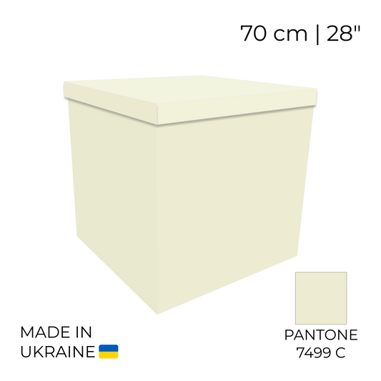 Surprise Balloon Box 70 cm | 28"  - Ivory (1 pc)