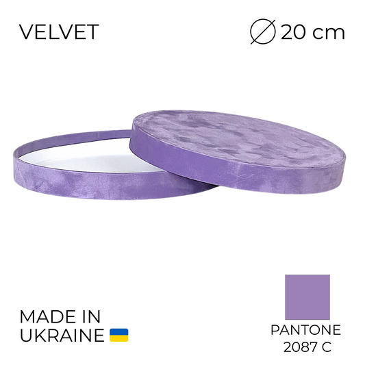 Lid for Velvet Round Flower Box 8" x 7" | 20 × 18 cm Lavender (1 pc)