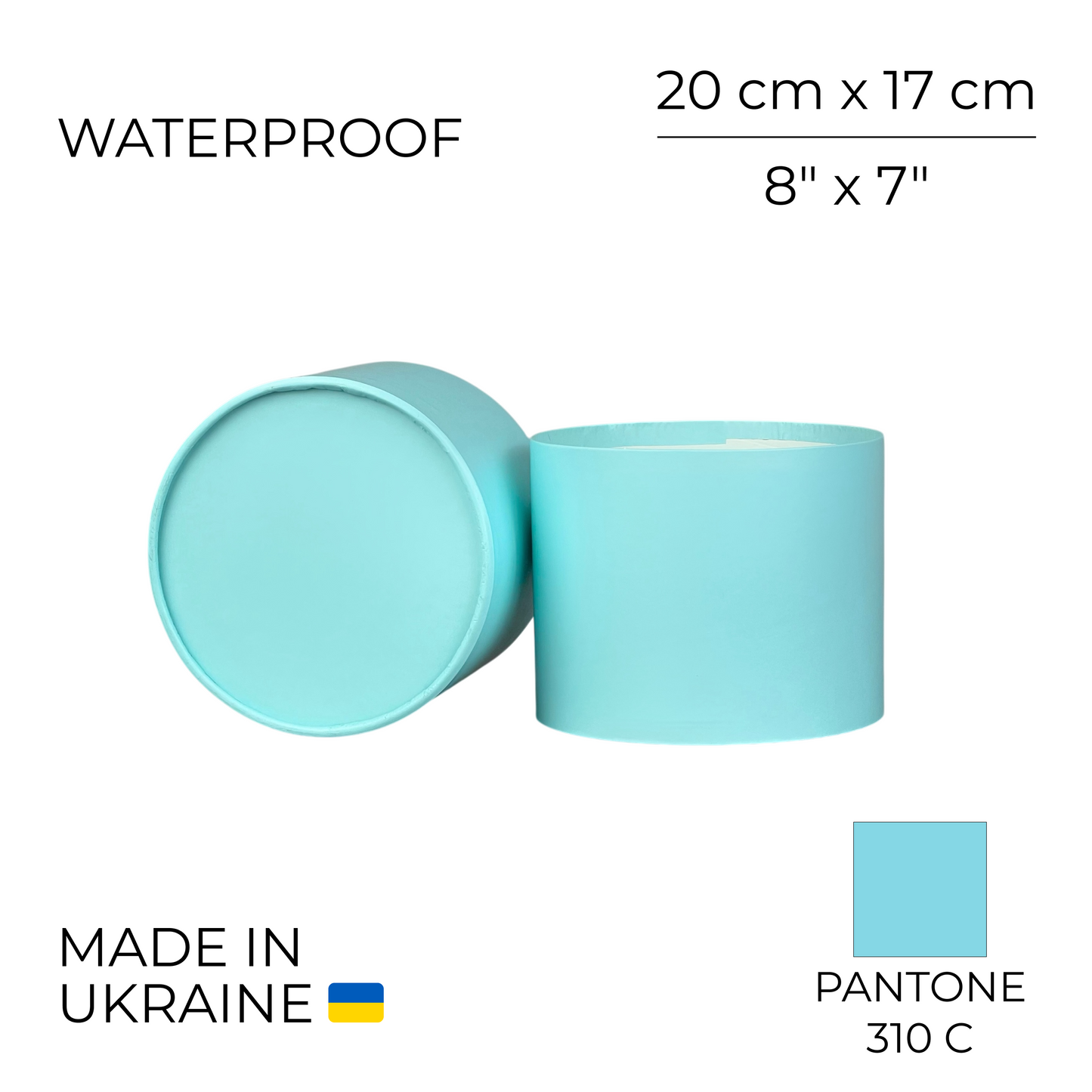 Round Flower Box 8" x 7" | 20 × 17 cm Light Blue (1 pc)