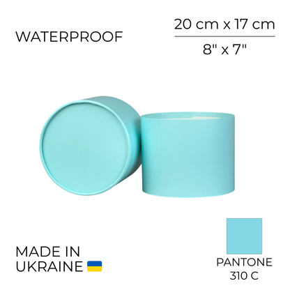 Round Flower Box 8" x 7" | 20 × 17 cm Light Blue (1 pc)
