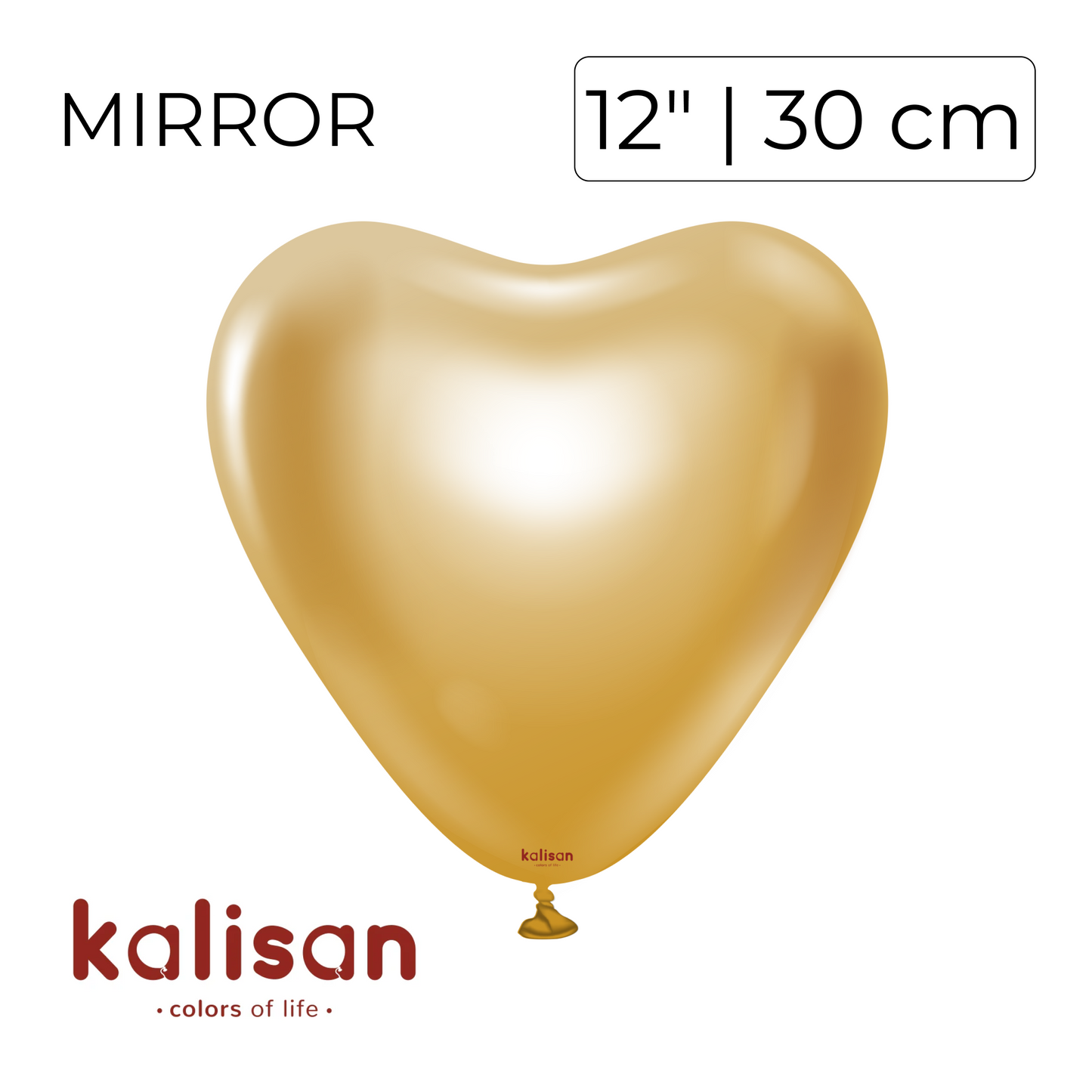 Kalisan 12" Heart | Mirror Gold (25 pcs)