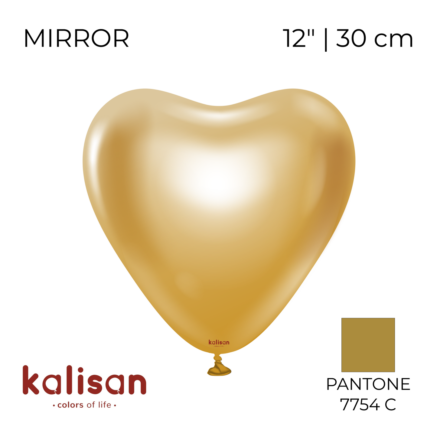 Kalisan 12" Heart | Mirror Gold (25 pcs)