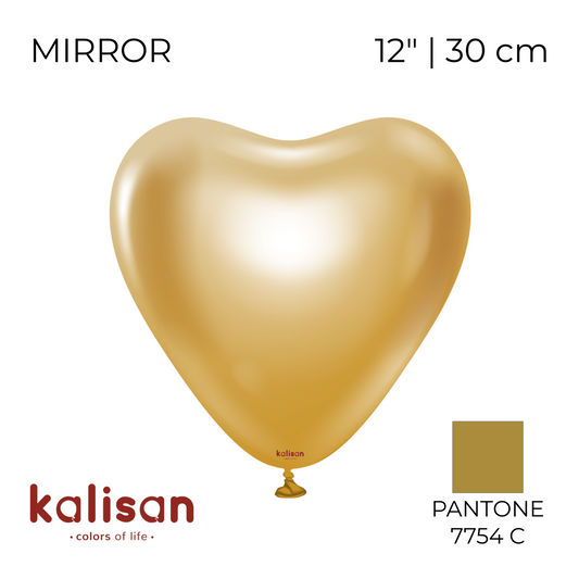 Kalisan 12" Heart | Mirror Gold (25 pcs)