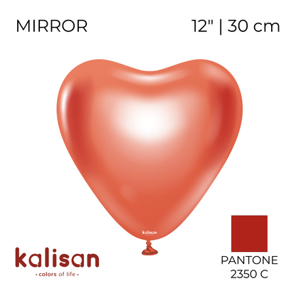 Kalisan 12" Heart | Mirror Red (25 pcs)