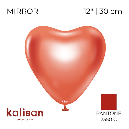 Kalisan 12" Heart | Mirror Red (25 pcs)