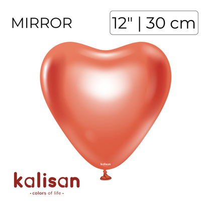 Kalisan 12" Heart | Mirror Red (25 pcs)