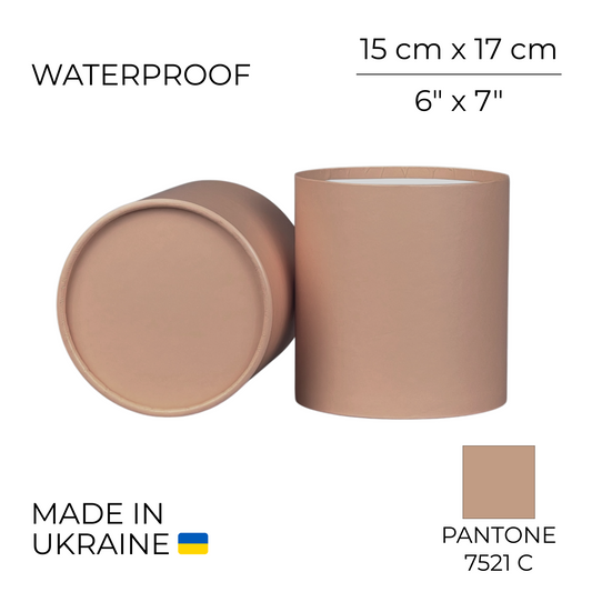 Round Flower Box 6" x 7" | 15 × 17 cm Mousse Mocha (1 pc)